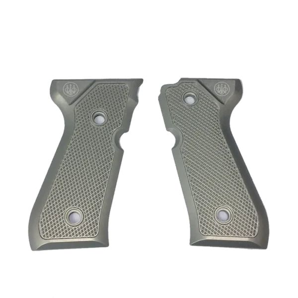 92/96 Series Inox Aluminum Checkered Grips w/ Trident Logo
