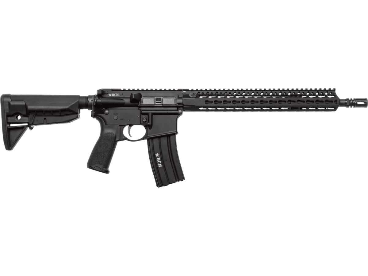 Bravo Company (BCM) RECCE-14 KMR-A AR-15 Semi-Automatic Centerfire Rifle 5.56x45mm NATO 14.5" Barrel Chrome and Black Battleship Collapsible