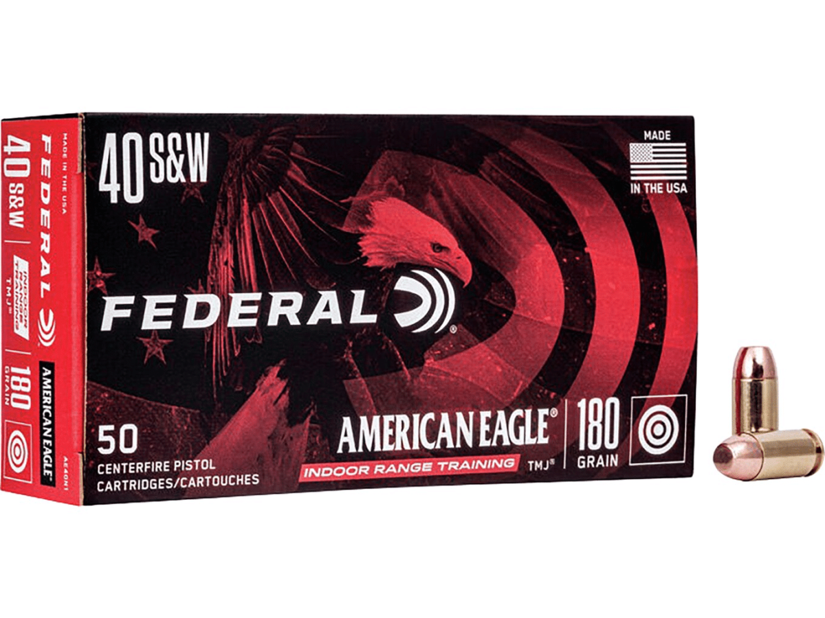 Federal American Eagle Ammunition 40 S&W 180 Grain Total Metal Jacket