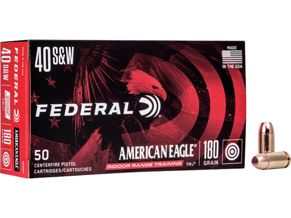 Federal American Eagle Ammunition 40 S&W 180 Grain Total Metal Jacket