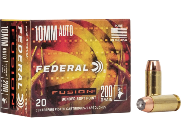 Federal Fusion Ammunition 10mm Auto 200 Grain Bonded Soft Point