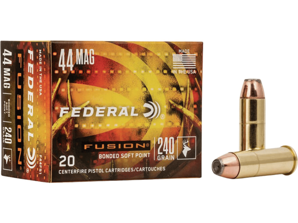 Federal Fusion Ammunition 44 Remington Magnum 240 Grain Bonded Jacketed Hollow Point
