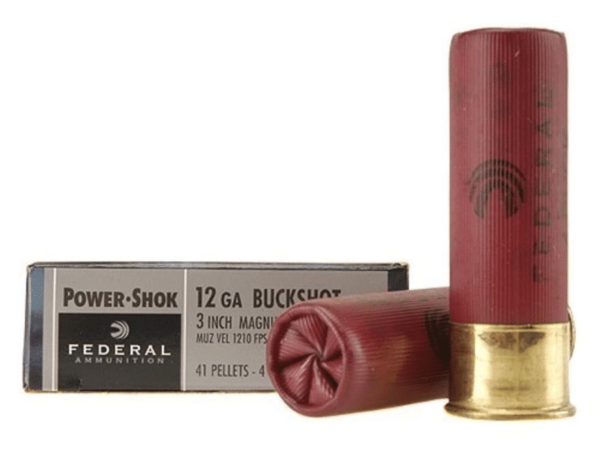 Federal Power-Shok Ammunition 12 Gauge 3" Buffered #4 Buckshot 41 Pellets