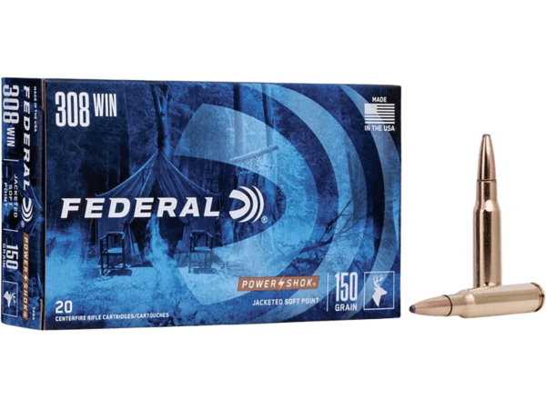 Federal Power-Shok Ammunition 308 Winchester 150 Grain Soft Point