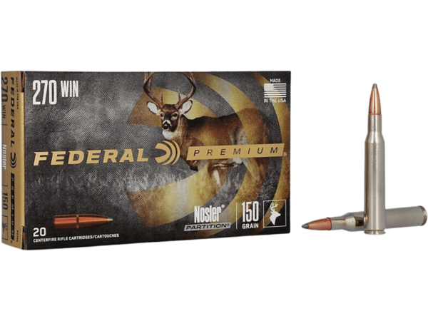 Federal Premium Ammunition 270 Winchester 150 Grain Nosler Partition