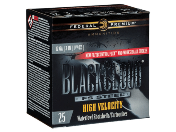 Federal Premium Black Cloud High Velocity Ammunition 12 Gauge 3" 1-1/8 oz Non-Toxic FlightStopper Steel Shot
