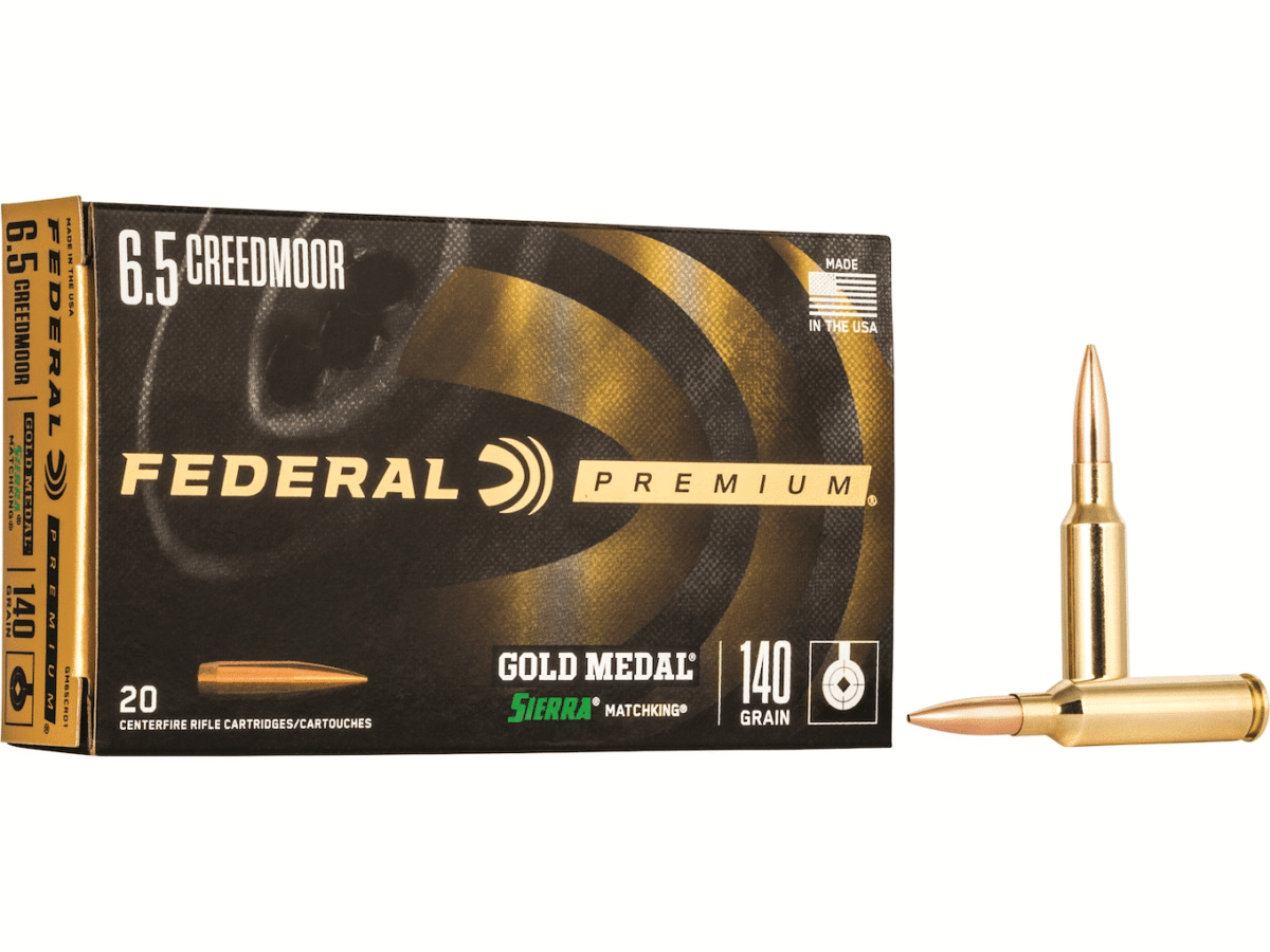 Federal Premium Gold Medal Ammunition 6.5 Creedmoor 140 Grain Sierra MatchKing Boat Tail Hollow Point