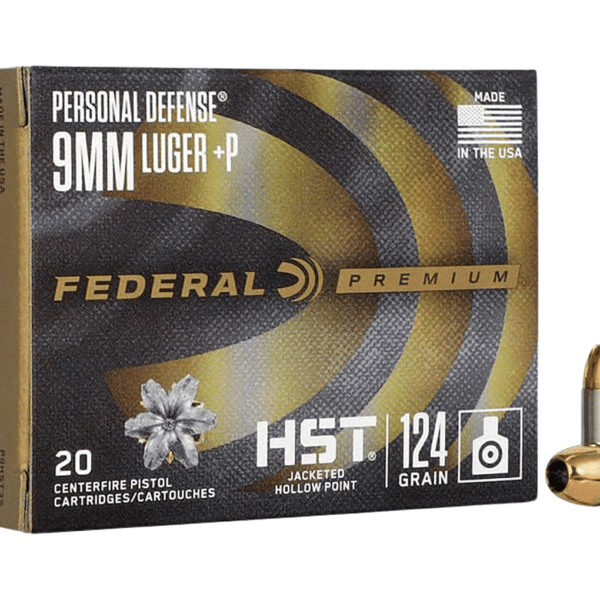 Federal Premium Personal Defense Ammunition 9mm Luger +P 124 Grain HST Jacketed Hollow Point