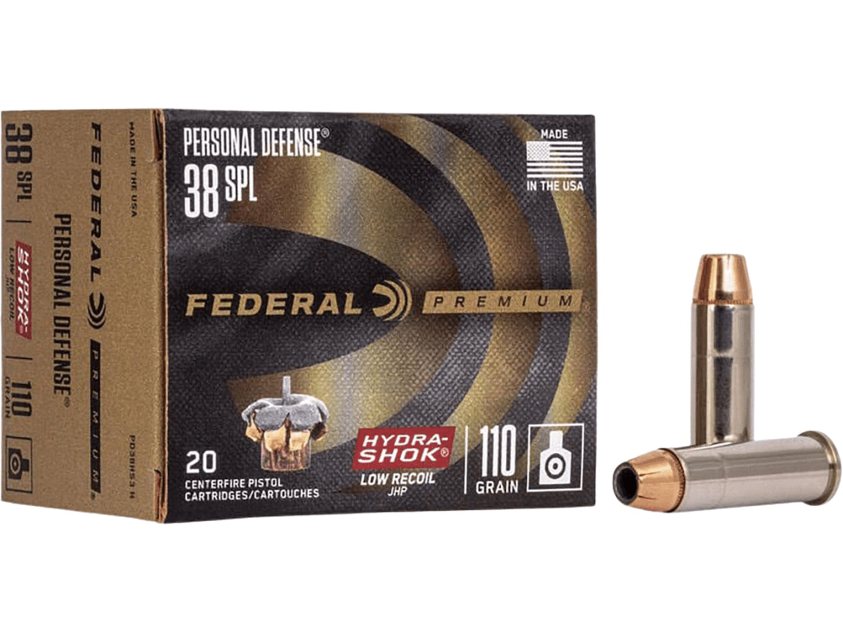 Federal Premium Personal Defense Reduced Recoil Ammunition 38 Special 110 Grain Hydra-Shok Jacketed Hollow Point