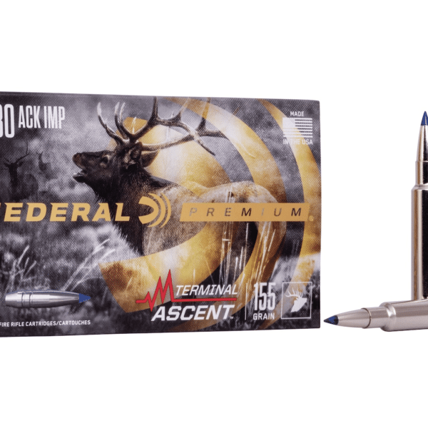 Federal Premium Terminal Ascent Ammunition 280 Ackley Improved 155 Grain Polymer Tip Bonded Boat Tail Box of 20