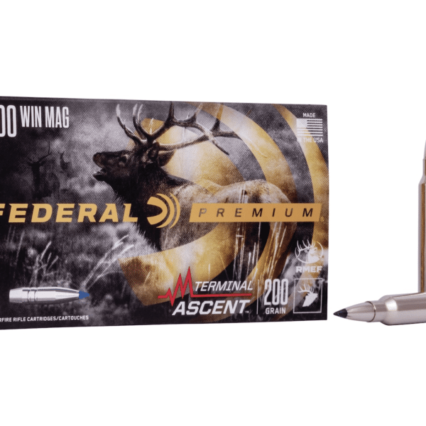 Federal Premium Terminal Ascent Ammunition 300 Winchester Magnum 200 Grain Polymer Tip Bonded Boat Tail