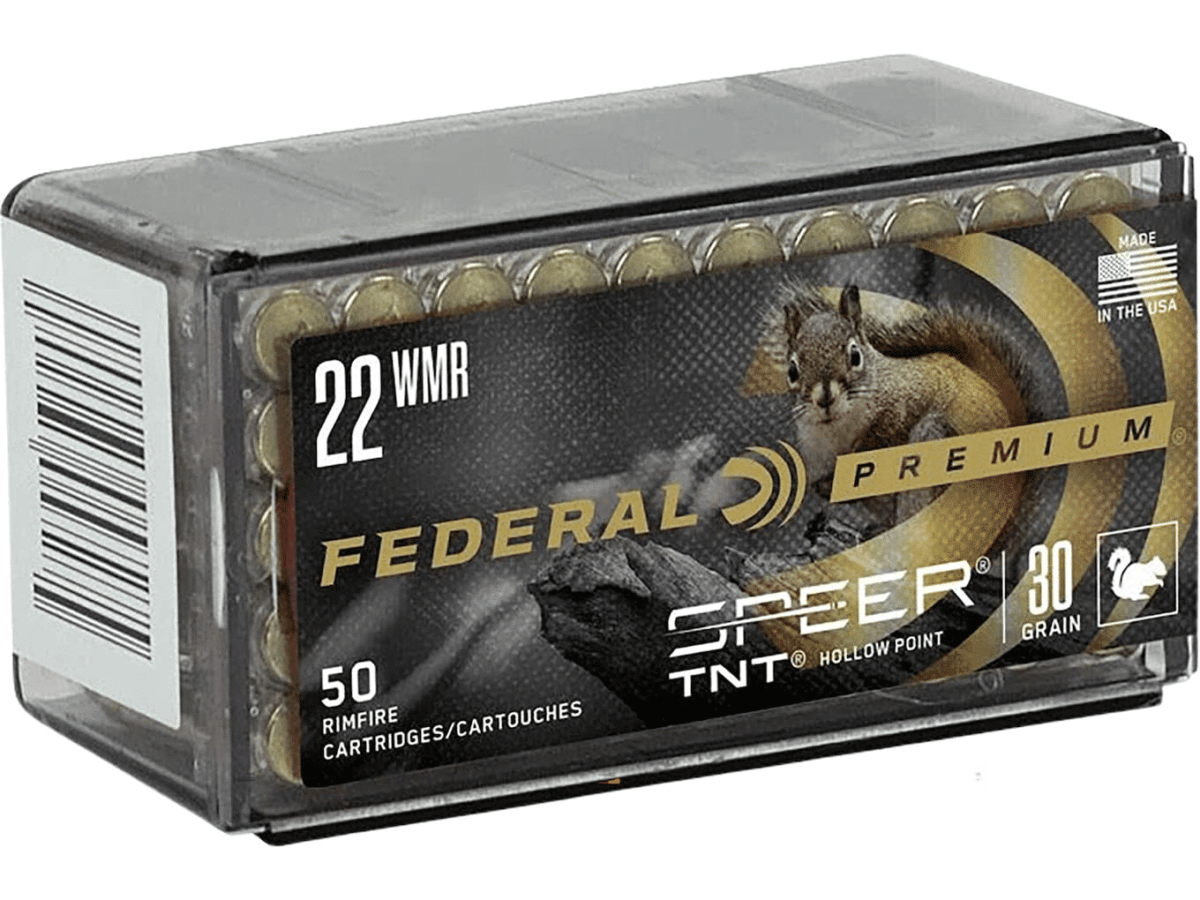 Federal Premium V-Shok Ammunition 22 Winchester Magnum Rimfire (WMR) 30 Grain Speer TNT Jacketed Hollow Point