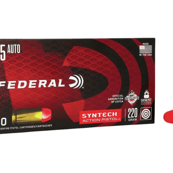 Federal Syntech Action Pistol Ammunition 45 ACP 220 Grain Total Synthetic Jacket