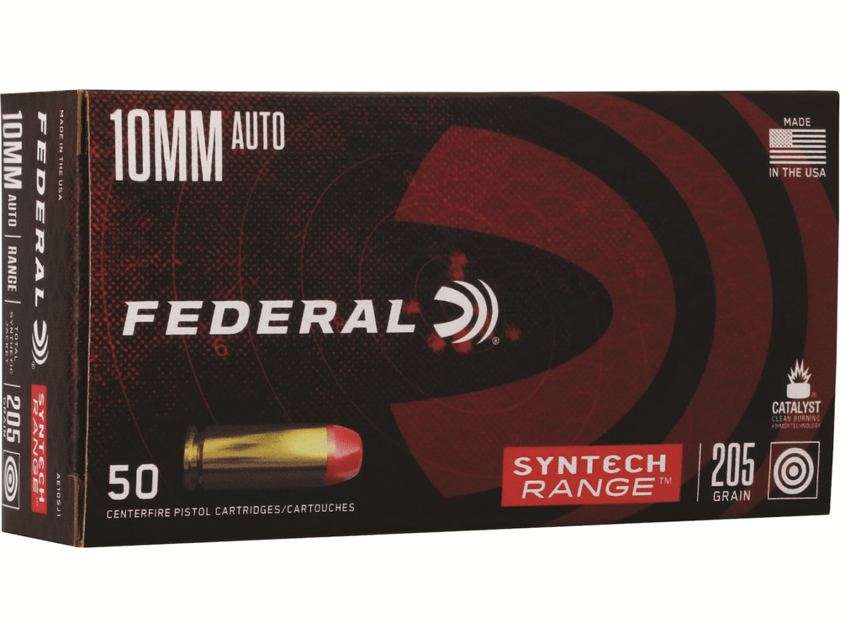 Federal Syntech Range Ammunition 10mm Auto 205 Grain Total Synthetic Jacket (TSJ)