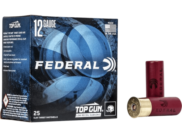 Federal Top Gun Low Recoil Subsonic Ammunition 12 Gauge 2-3/4" 1-1/8 oz #7-1/2 Shot