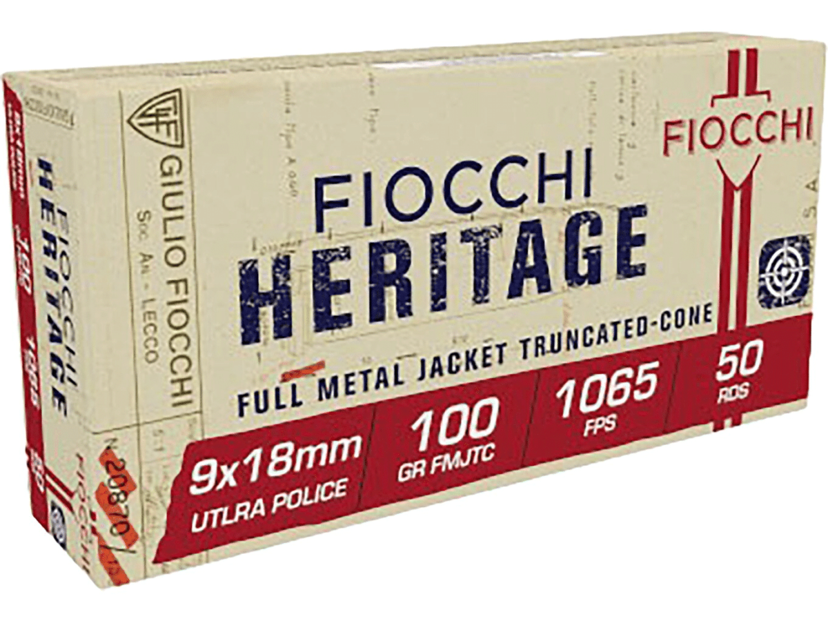 Fiocchi Ammunition 9x18mm Ultra 100 Grain Full Metal Jacket Box of 50