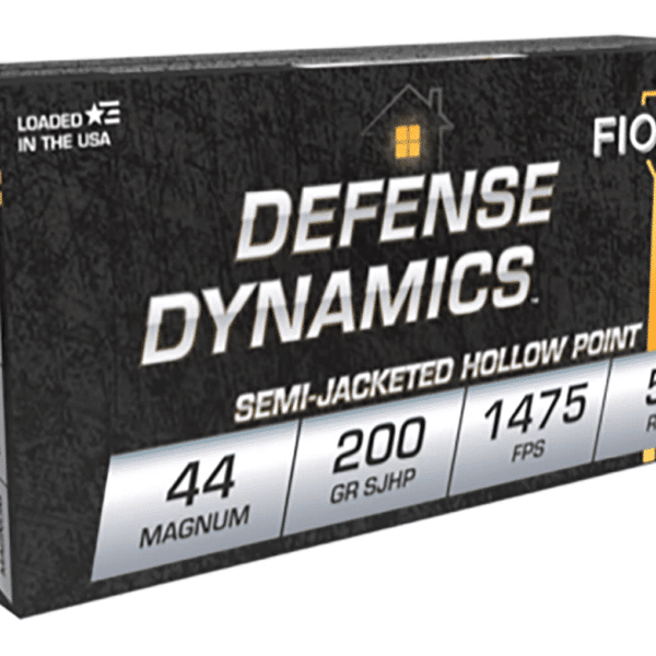 Fiocchi Defense Dynamics Ammunition 44 Remington Magnum 200 Grain Semi-Jacketed Hollow Point Box of 50