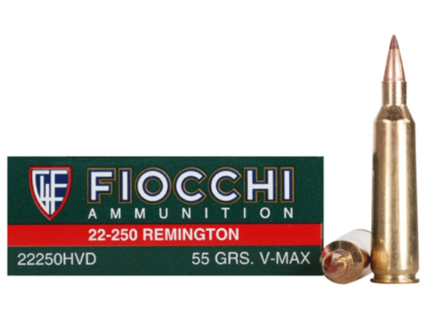 Fiocchi Extrema Ammunition 22-250 Remington 55 Grain Hornady V-MAX Box of 20