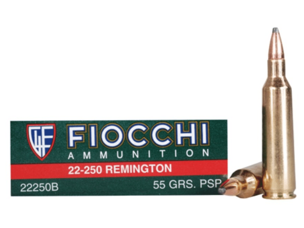 Fiocchi Field Dynamics Ammunition 22-250 Remington 55 Grain Pointed Soft Point Box of 20