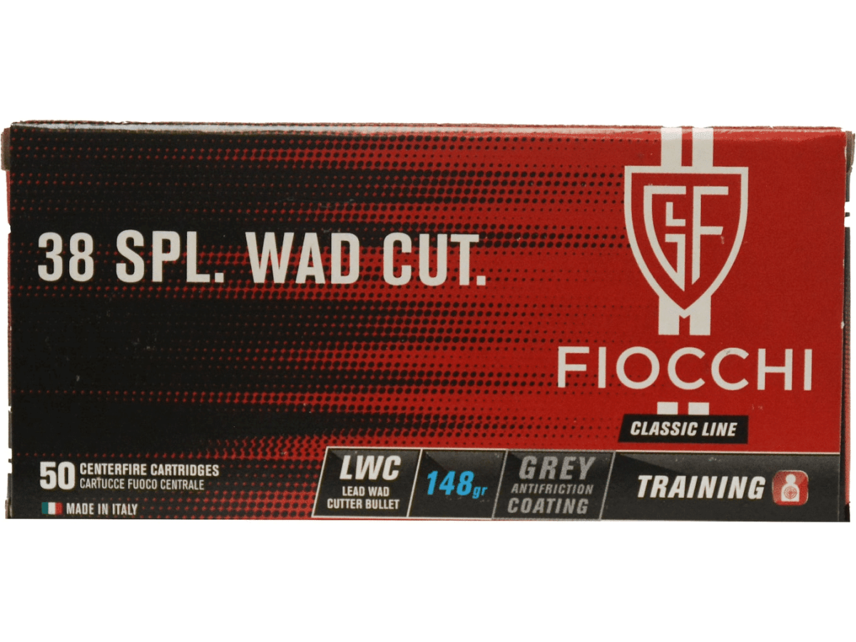 Fiocchi Range Dynamics Ammunition 38 Special 148 Grain Hollow Base Lead Wadcutter Box of 50