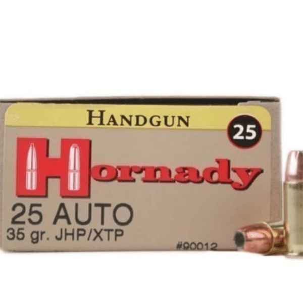 Hornady Custom Ammunition 25 ACP 35 Grain XTP Jacketed Hollow Point Box of 25