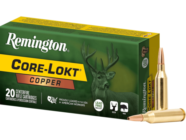 Remington Core-Lokt Copper Ammunition 243 Winchester 85 Grain Solid Hollow Point Lead Free Box of 20