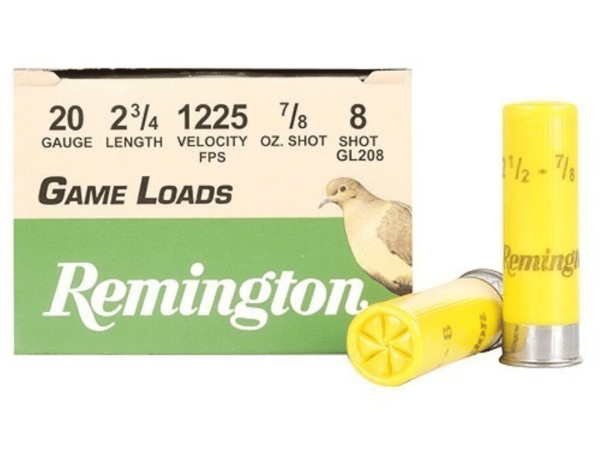 Remington Game Load Ammunition 20 Gauge 2-3/4" 7/8 oz #8 Shot