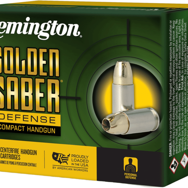 Remington Golden Saber Defense Compact Ammunition 38 Special +P 125 Grain Brass Jacketed Hollow Point Box of 20