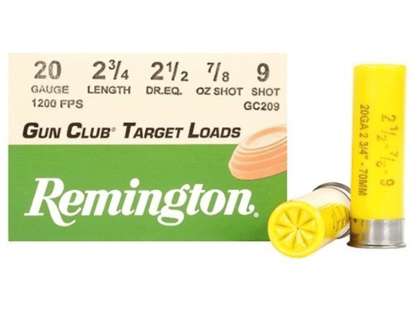 Remington Gun Club Target Ammunition 20 Gauge 2-3/4" 7/8 oz #9 Shot