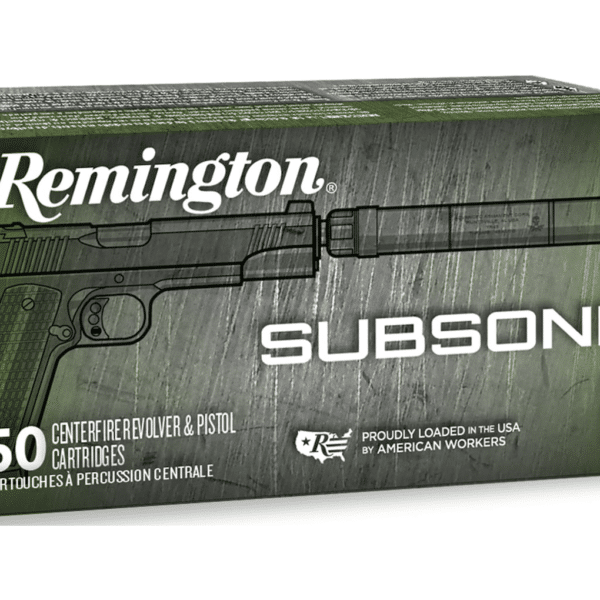 Remington Subsonic Ammunition 9mm Luger 147 Grain Flat Nose Enclosed Base