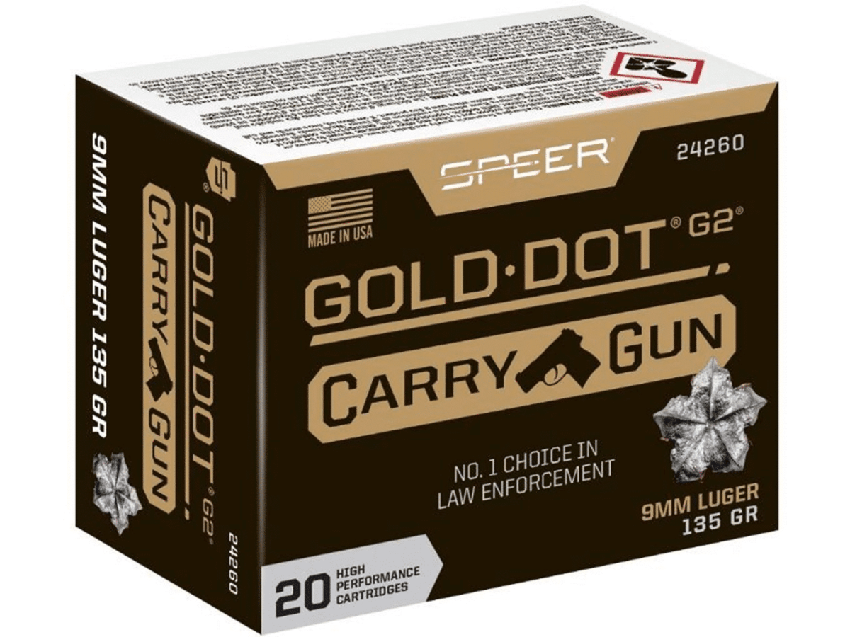 Speer Gold Dot Carry Gun Ammunition 9mm Luger 135 Grain Gold Dot G2