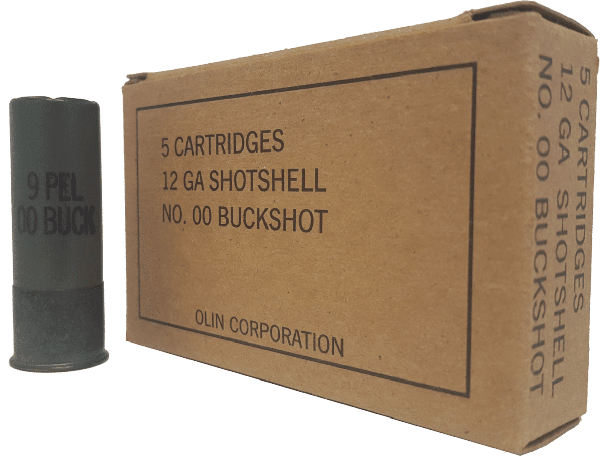 Winchester Military Grade Ammunition 12 Gauge 2-3/4" Buffered 00 Buckshot 9 Pellets