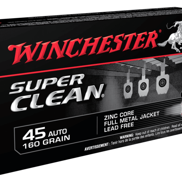 Winchester Super Clean NT Ammunition 45 ACP 160 Grain Full Metal Jacket Lead-Free