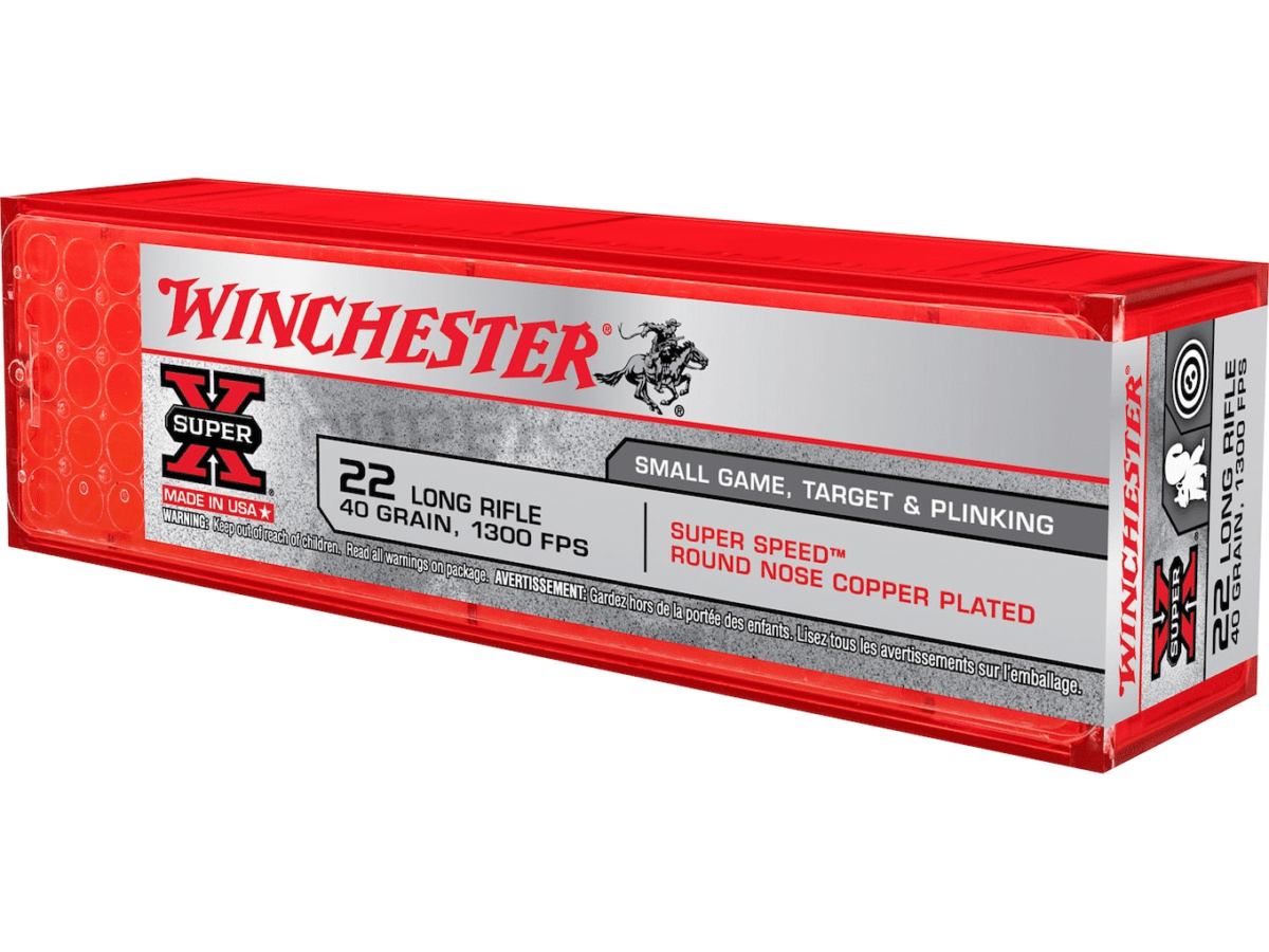 Winchester Super-X High Velocity Ammunition 22 Long Rifle 40 Grain Plated Lead Round Nose