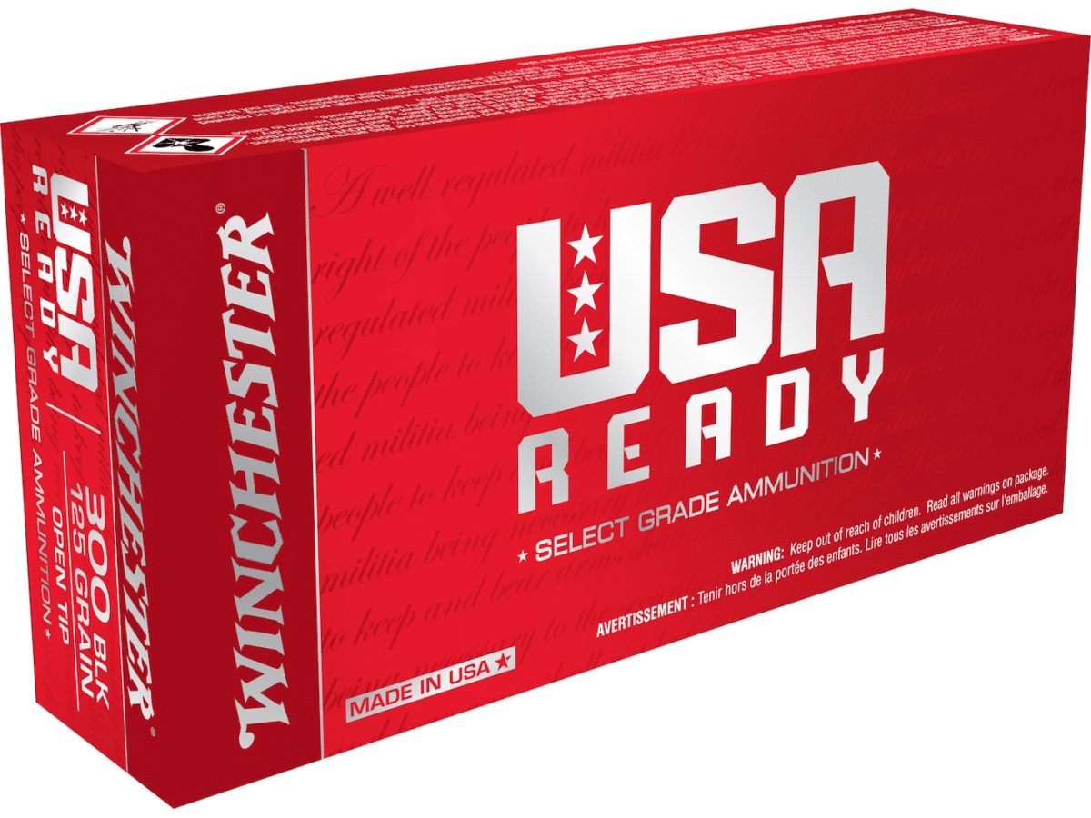 Winchester USA Ready Ammunition 300 AAC Blackout 125 Grain Open Tip Box of 20