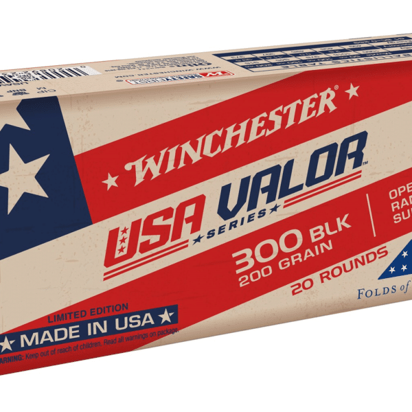 Winchester USA Valor Ammunition 300 AAC Blackout Subsonic 200 Grain Open Tip Range
